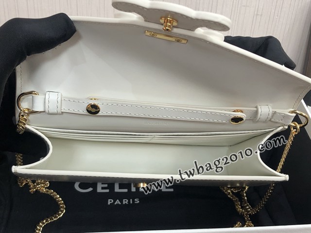 Celine專櫃2023新款CUIR TRIOMPHE斜挎女包 賽琳新品WOC鏈條皮革信封包 10J733 sldj2285